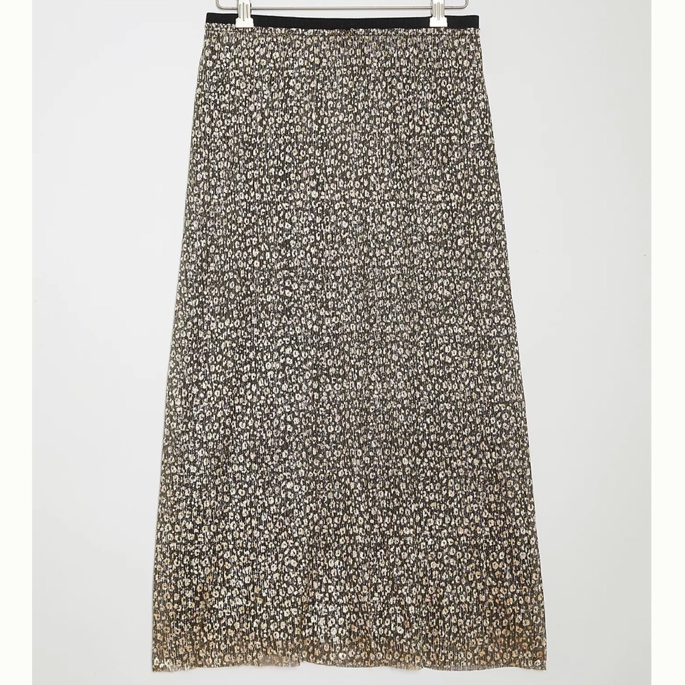 Anthropologie Maeve Anina Shimmer Midi Skirt